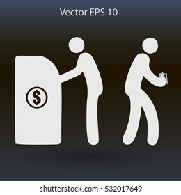 cash withdrawal vector illustration