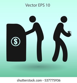 cash withdrawal vector illustration