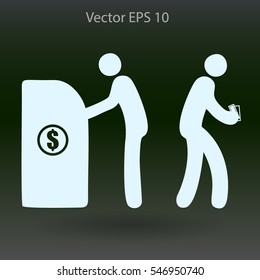 cash withdrawal vector illustration