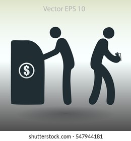 cash withdrawal vector illustration