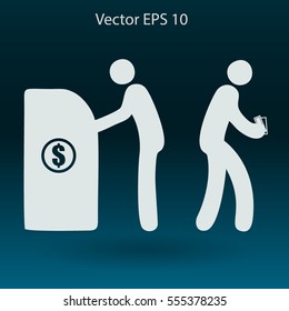 cash withdrawal vector illustration