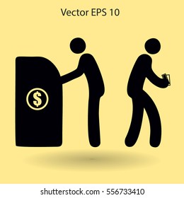 cash withdrawal vector illustration