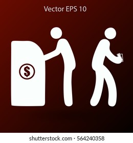 cash withdrawal vector illustration