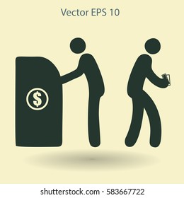cash withdrawal vector illustration