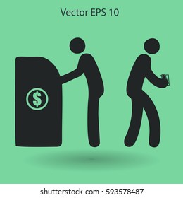 cash withdrawal vector illustration