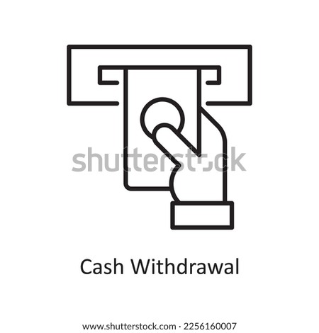 Cash Withdrawal Vector Outline Icon Design illustration. Shopping and E-Commerce Symbol on White background EPS 10 File