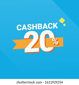 Cashback 20% Blue Orange Background