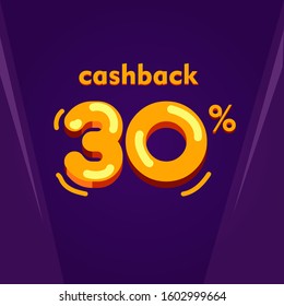 Cashback 30% Orange Variation Background Design