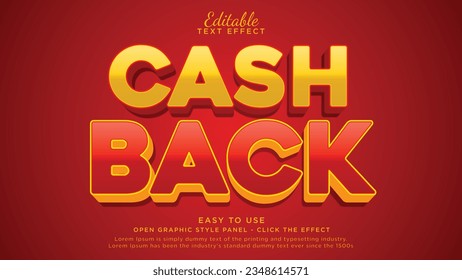 Cashback 3d editable text effect