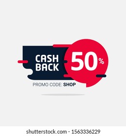 Cashback 50% tags vector badges template design vector illustration