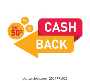 Cashback badges flat icon set of vector