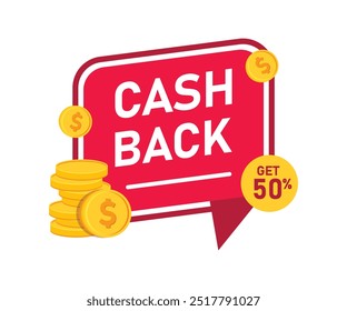 Emblemas de cashback ícone plano conjunto de vetor