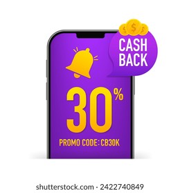 Diseño de pancartas de respaldo para ahorrar y reembolsar dinero con teléfono fijo. Etiqueta de elemento Web. Programa de socios de compras en línea. Servicio de economía monetaria. Recompensa del programa de bonos. Ilustración del vector