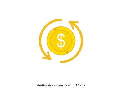 Cashback bonus icon money concept discount. Cash back refund design vector icon background