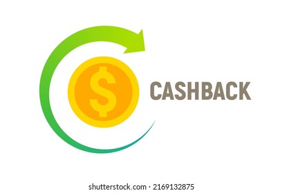 Cashback bonus money concept discount. Cash back refund banner design vector icon background