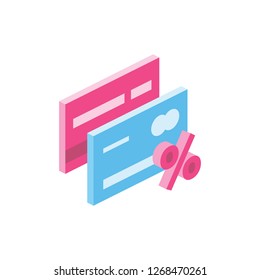 Cashback card 3D Vector Isometric icon