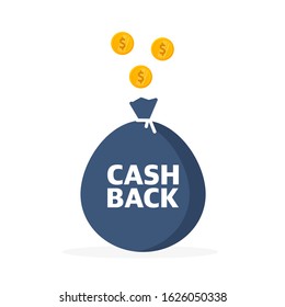 Cashback concept logo. Cash back banner on white background