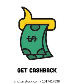 Cashback concept vector illustration. Dollar concept.