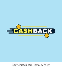 Cashback design flat linear promotion badge and banner popup welcome, scroll, price tag, sticker, ribbon, embem, poster. EPS Vector illustration.