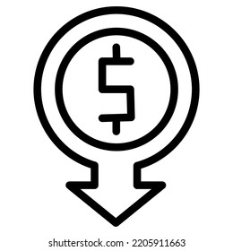 Cashback Discount Price Icon Line