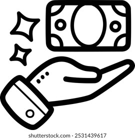 Cashback doodle vector icon and illustration