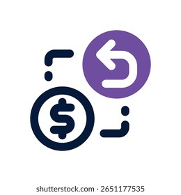 cashback duotone icon. Sleek and modern vector icon for websites, mobile apps, marketing materials, and corporate design. Fully scalable and ready to use.