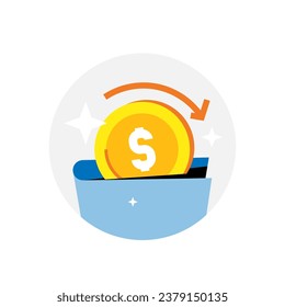 cashback earned concept illustration flat design vector. modern graphic element ui, infographic, icon