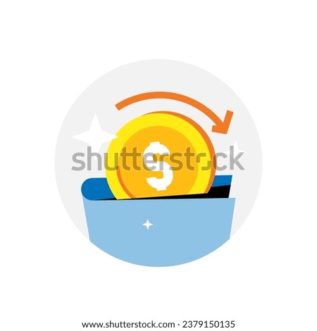 cashback earned concept illustration flat design vector. modern graphic element ui, infographic, icon