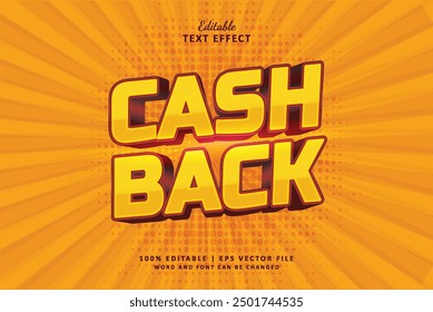 Cashback editable text effect style 3d. Suit for Flash sale poster, banner, flash sale discounts orange and tags flash deal big banner.