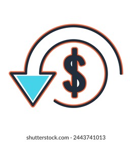 Icono de garantía de devolución de dinero ilustración vectorial imagen sobre fondo blanco se puede utilizar para el lunes cibernético