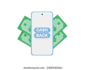 Cashback icon 3d render illustration element