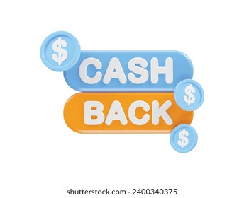 Cashback icon 3d render illustration element