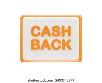 Cashback icon 3d render illustration element