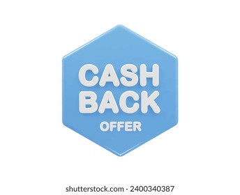 Cashback icon 3d render illustration element