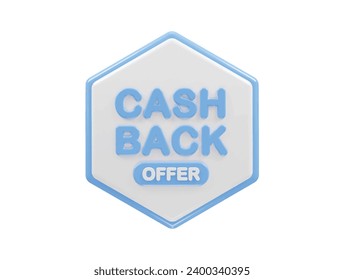 Cashback icon 3d render illustration element