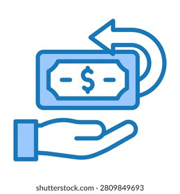 Cashback Icon Blue Dualtone Design Vector Illustration