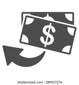 Cashback icon from Business Bicolor Set. This flat vector symbol uses gray color, rounded angles, and isolated on a white background.