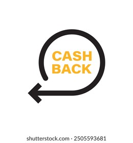 Cashback icon in flat style. Money back label vector illustration on isolated background. Cash back poster sign business concept.