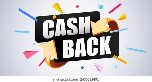 Cashback icon isolated on the gray background. Cashback or money back label. Vector illustration