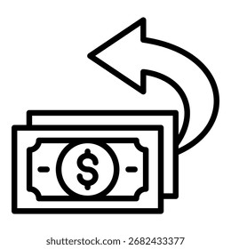Cashback Icon Line Vector Illustration