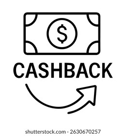 Cashback icon on white background vector
Vector line icon shopping and goods