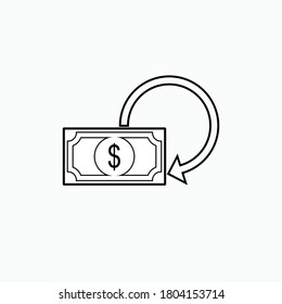 Cashback-Symbol Rückzahlungssymbol - Vektorgrafik.