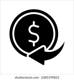 cashback icon, return money, cash back rebate, thin line web symbol, vector illustration on white background