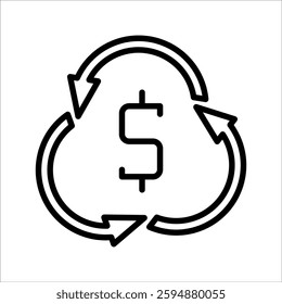 Cashback icon, Return money, Cash back rebate, Financial services, money refund, return on investment, savings account, currency exchange., with white background