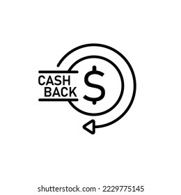 cashback icon, return money vector on white background. for app web shopping online