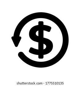 cashback icon vector symbol on white background