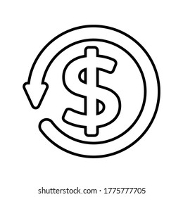 cashback icon vector symbol on white background