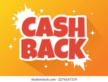 Cashback Illustration with Financial Payment to Money Cash Back Service for a Buyer in Flat Cartoon Hand Drawn for Landing Page Templates