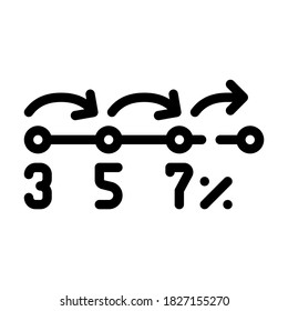 cashback increase program line icon vector. cashback increase program sign. isolated contour symbol black illustration