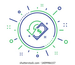 Cashback line icon. Send or receive money sign. Quality design elements. Technology cashback button. Editable stroke. Vector